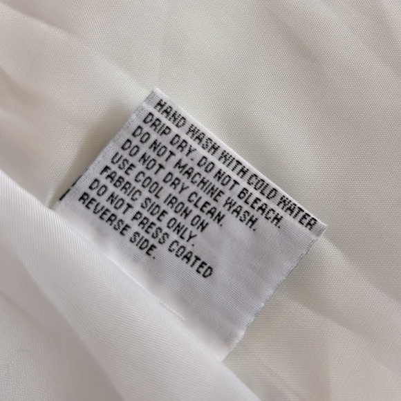 Vintage British Mist Pearlized Ivory Trench Rain Coat With Shell Buttons 6P - Picture 9 of 10